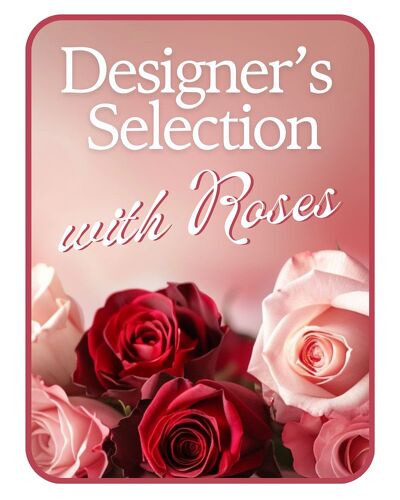 Designer's Choice with Roses in Glass Vase from Richardson's Flowers in Medford, NJ Designer's Choice with Roses in Glass Vase from Richardson's Flowers in Medford, NJ