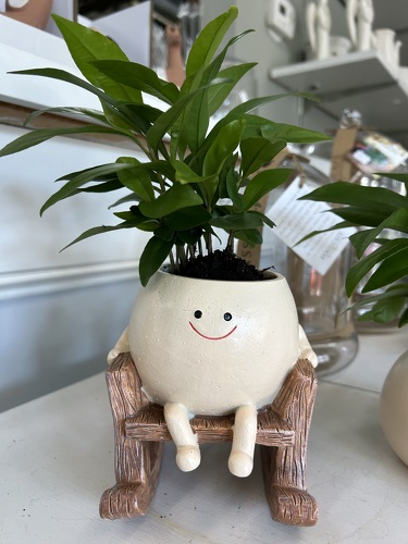Smiley Face Rocking Planter from Richardson's Flowers in Medford, NJ